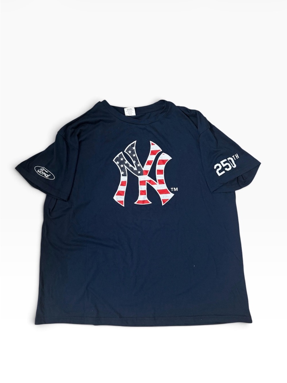 New York Yankees Short Sleeve Tee - Navy with American Flag Logo